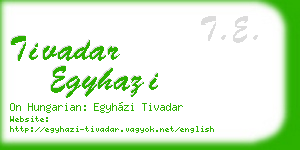 tivadar egyhazi business card